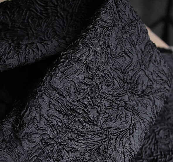 Black  pattern jacquard fabric relief fabric three-dimensional texture fabric