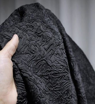 Black  pattern jacquard fabric relief fabric three-dimensional texture fabric