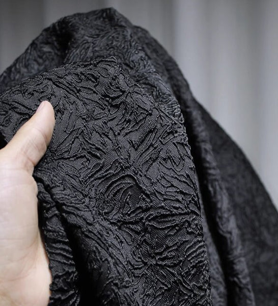 Black  pattern jacquard fabric relief fabric three-dimensional texture fabric
