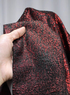 Black red color jacquard fabric, fashion jacquard fabric, cosplay dress fabric, double-sided shiny jacquard fabric, fabric by the yard