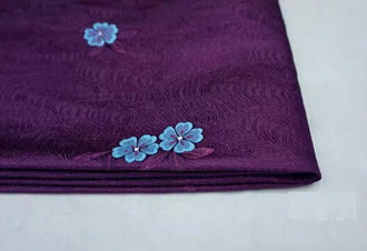 Deep purple peach blossom brocade fabric, jacqurad fabric, cheongsam, Hanfu, Cosplay dress fabric