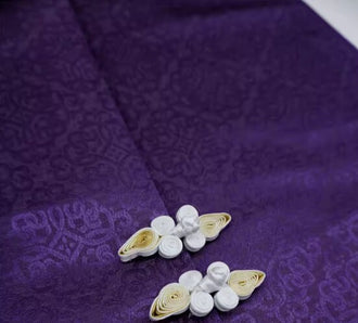 Purple pattern brocade fabric, jacquard fabric, cheongsam, Hanfu, Cosplay dress fabric