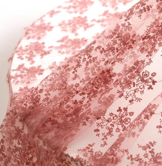 Pink color mesh fabric with floral style, mesh fabric, mesh lace fabric, curtains mesh fabric-WHY004