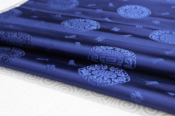 Chinese style black/coffee/blue/gold color brocade satin fabric, cushion fabric, Fu Shou style fabric, beautiful meaning  pattern fabric