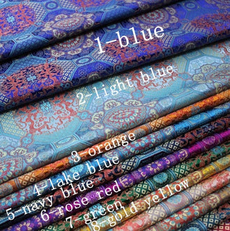 Chinese style red/pink/orange/dark blue color brocade satin fabric, cushion fabric, Fu Shou style fabric, beautiful meaning  pattern fabric