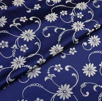 Chinese Traditional Auspicious Patterns Fabric, Navy Blue Brocade Fabric, Jacquard Fabric, Lucky Pattern Fabric