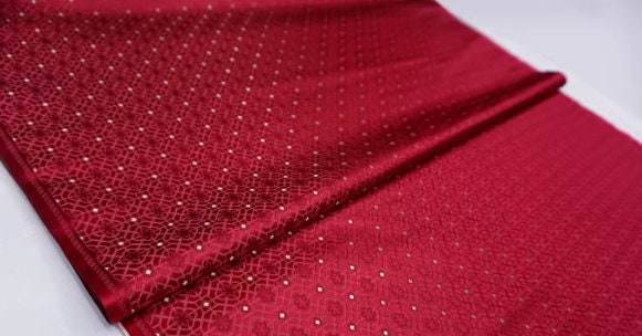 Chinese Traditional Auspicious Patterns Fabric, Dark Red Brocade Fabric, Jacquard Fabric, Lucky Pattern Fabric