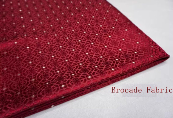 Chinese Traditional Auspicious Patterns Fabric, Dark Red Brocade Fabric, Jacquard Fabric, Lucky Pattern Fabric