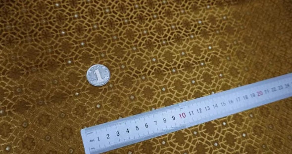 Chinese Traditional Auspicious Patterns Fabric, Brown yellow Brocade Fabric, Jacquard Fabric, Lucky Pattern Fabric