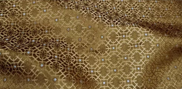 Chinese Traditional Auspicious Patterns Fabric, Brown yellow Brocade Fabric, Jacquard Fabric, Lucky Pattern Fabric