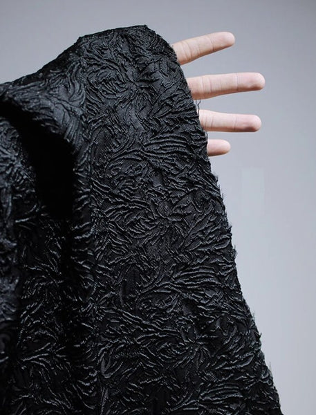 Black  pattern jacquard fabric relief fabric three-dimensional texture fabric