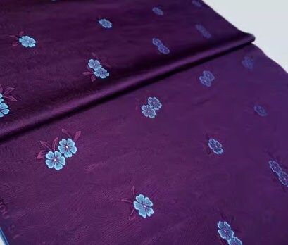 Deep purple peach blossom brocade fabric, jacqurad fabric, cheongsam, Hanfu, Cosplay dress fabric