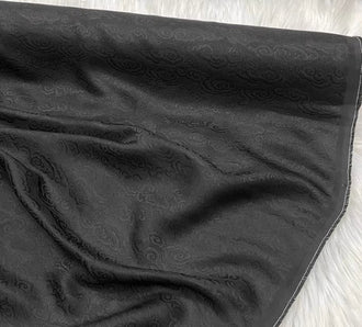 Auspicious Cloud Pattern Black Color Jacquard Silk Fabric Chinese Cheongsam Clothing Silk Fabric