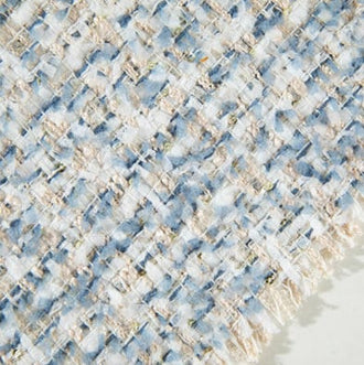 Clearance sale-Cowboy blue white color fabric, sequins woven tweed fabric, Autumn fabric,