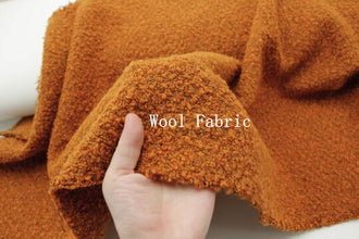 Organe yellow color wool fabric, woven tweed fabric, Autumn fabric, by the yard