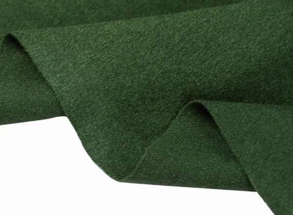 Dark green color wool cashmere fabric, Autumn fabric, by the yard