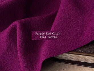 Autumn/Winter Fabric 100% Wool Fabric Purple Red Color Wool Fabric Wedding Bridesmaid Gift