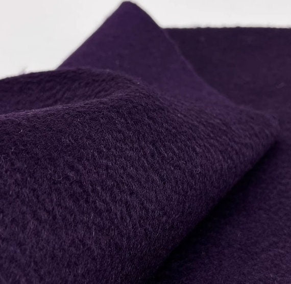 Deep purple glossy water ripple pattern wool fabric for Autumn and Winter coats and cloaks fabric