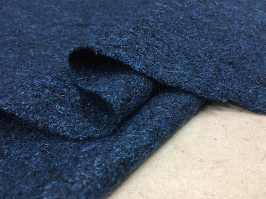 Fashion blue small circle knitted wool fabric suit jacket wool fabric