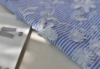 30%OFF, Cotton fabric with  Daisy fabric by the yard, Embroidered daisy fabric, wholesale fabric