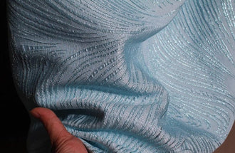 Blue three-dimensional texture double-sided jacquard fabric Hanfu dress designer fabric