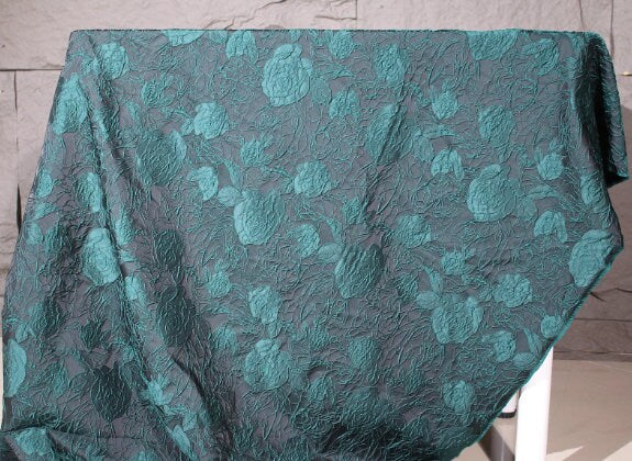 Green plum blossom texture embroidery, irregular jacquard fabric, dress, qipao, clothing designer fabric