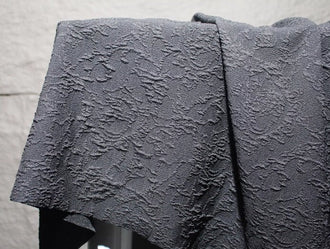 Black rose textured three-dimensional jacquard fabric jacket, suit pants, dress, clothing designer fabric