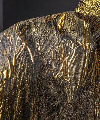 Black gold color/blue gold color jacquard fabric, fashion jacket jacquard fabric, wedding dress fabric, by the yard