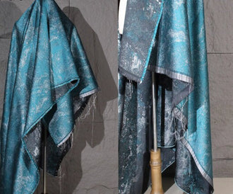 Peacock Blue Jacquard Fabric Hanfu Qipao DIY Fabric Wedding Fabric Cosplay Dress Fabric