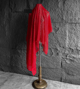 Hollow fabric, red fabric, cotton yarn fabric, wedding fabric, cosplay dress fabric by the yard