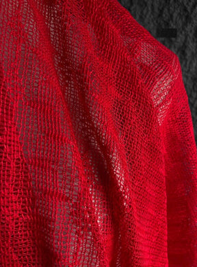 Hollow fabric, red fabric, cotton yarn fabric, wedding fabric, cosplay dress fabric by the yard