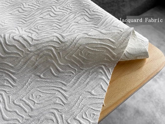 Cream-white color patterned three-dimensional texture jacquard fabric, wedding dress fabric, qipao fabric