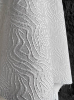 Cream-white color patterned three-dimensional texture jacquard fabric, wedding dress fabric, qipao fabric
