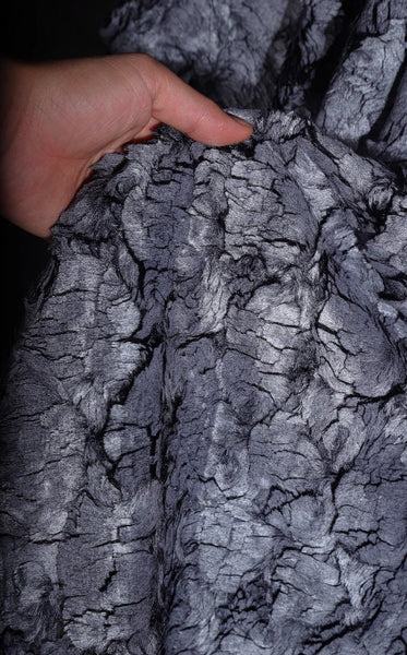 Grey black/ gold black color fur and woolen fabric, texture fabric, faux fur fabric, jacket dress, cosplay dress fabric