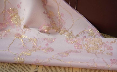 20%OFF-4Color pinkgold/red gold/blue gold/champagne color  jacuqard fabric, branches and flowers jacquard fabric, wedding fabric,