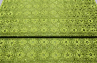 Grass green color brocade fabric, jacquard fabric, by the yard