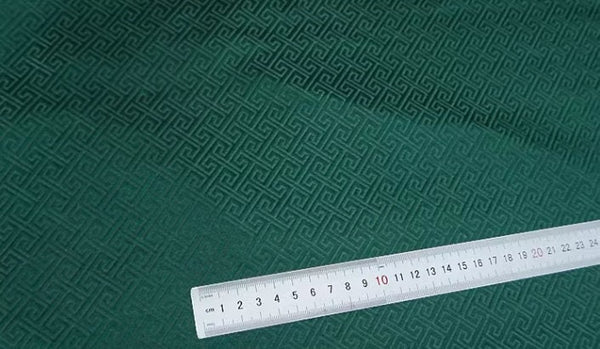 Dark green color brocade fabric, jacquard fabric, by the yard