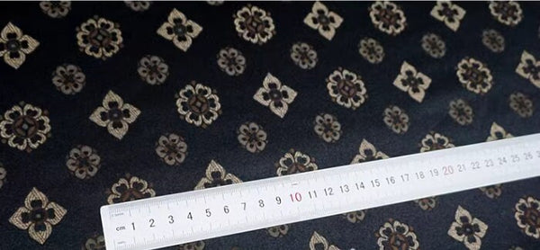 Black color brocade fabric, jacquard fabric, Chinese patterns brocade fabric,  by the yard