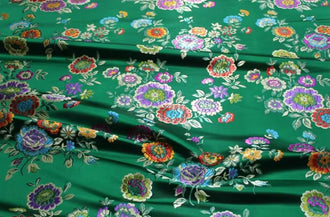 Spring dress fabric, green color brocade fabric , flower jacquard fabric, cosplay dress fabric, by the yard