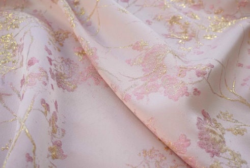 20%OFF-4Color pinkgold/red gold/blue gold/champagne color  jacuqard fabric, branches and flowers jacquard fabric, wedding fabric,