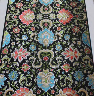 Black color brocade fabric, flower jacquard fabric, cosplay dress fabric, by the yard
