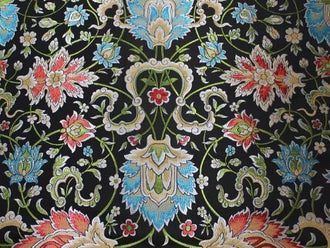 Black color brocade fabric, flower jacquard fabric, cosplay dress fabric, by the yard