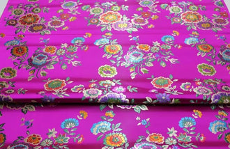 Spring dress fabric, rose red color brocade fabric , flower jacquard fabric, cosplay dress fabric, by the yard