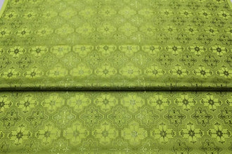 Grass green color brocade fabric, cosplay dress fabric, fabric by the yard