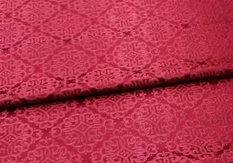 High quality dark red color brocade fabric, cosplay dress fabric, fabric by the yard