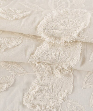 Wholesale fabric, Cream cotton fabric, 3d embroidery flower fabric, curtains fabric, Summer dress fabric