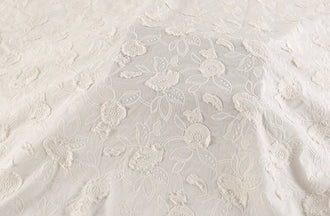 Wholesale fabric, Cream cotton fabric, 3d embroidery flower fabric, curtains fabric, Summer dress fabric