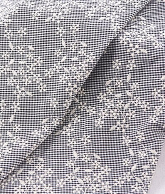Wholesale fabric, Checkered striped cotton fabric, embroidered floral fabric, home dress, shirt, clothing fabric, fabric by the yard