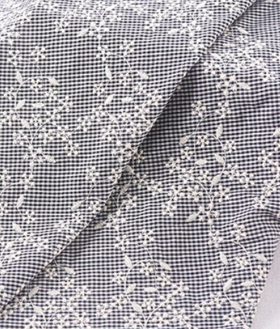 Wholesale fabric, Checkered striped cotton fabric, embroidered floral fabric, home dress, shirt, clothing fabric, fabric by the yard