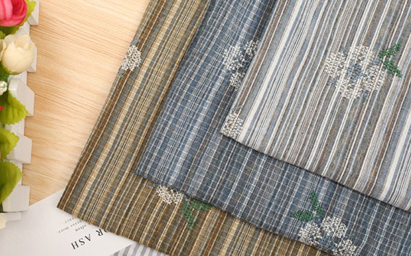 Wholesale fabric, High quality stripe fabric, cotton fabric, micro elastic plain embroidered fabric, tablecloth, handbag, handmade fabric